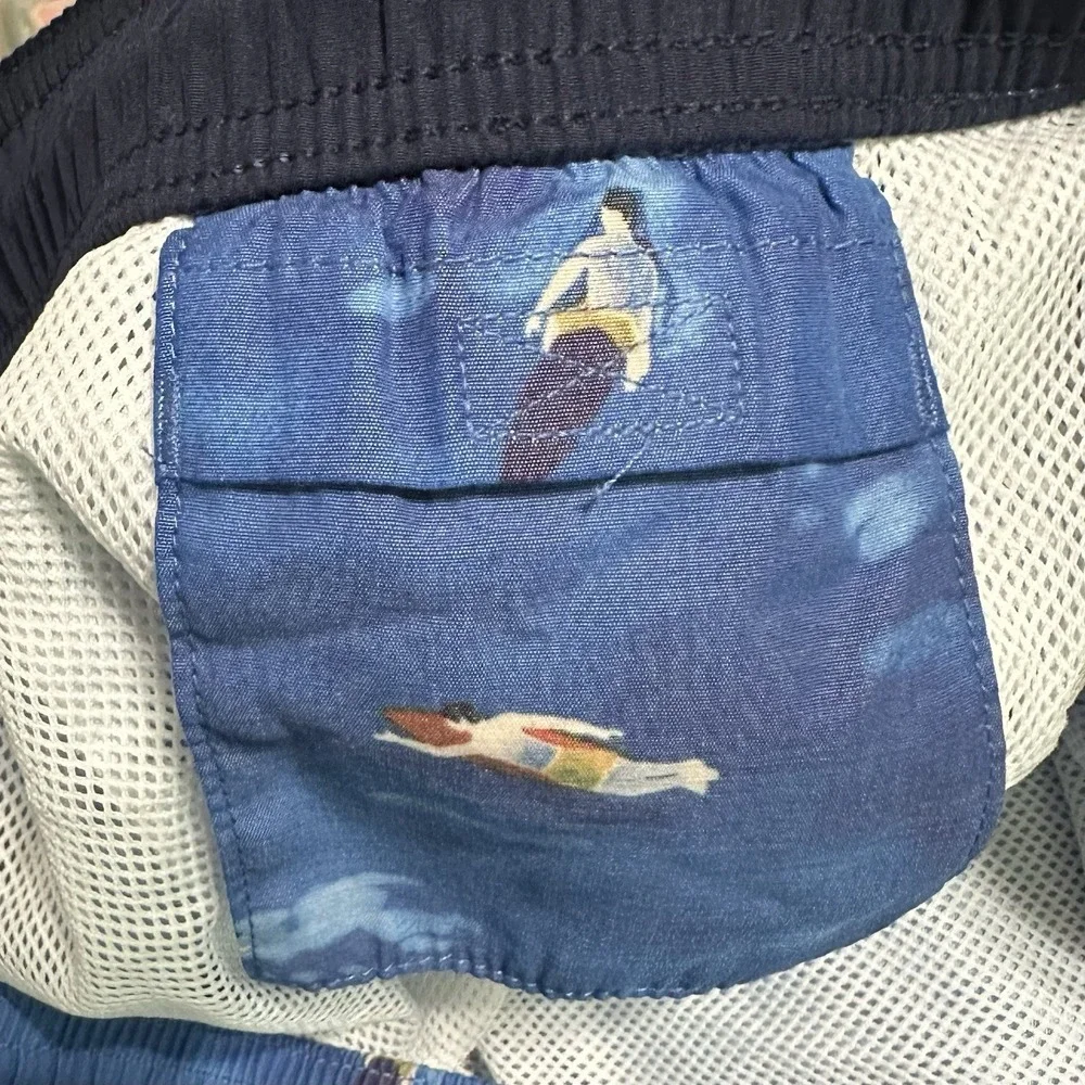 Fat Face Men's Swim Trunk Blue‎ Swim Shorts Blue Sz 2XL Beach Surfer Vacation